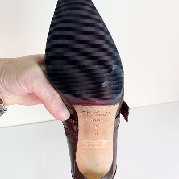 Faconnable Chocolate Brown Short Heeled Boots 6N - Picture 8 of 8